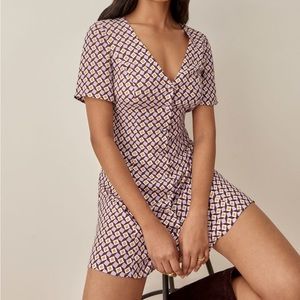 Reformation Hal Dress in Campari, RARE Sold out print, size 0, NWT